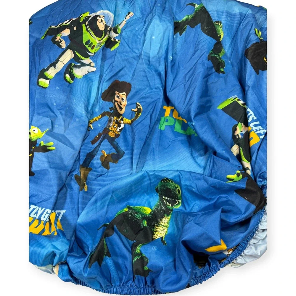 Disney Pixar Toy Story Twin Sheet Set Blue Woody Buzz Lightyear Rex Fitted Flat